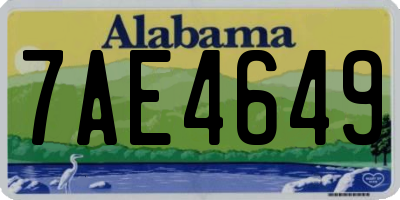 AL license plate 7AE4649