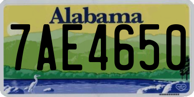AL license plate 7AE4650