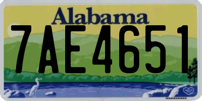 AL license plate 7AE4651