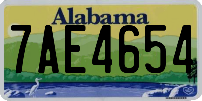 AL license plate 7AE4654