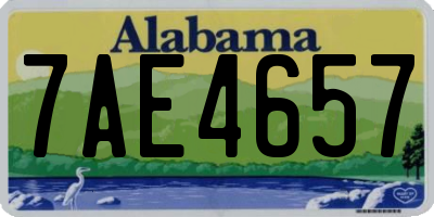 AL license plate 7AE4657