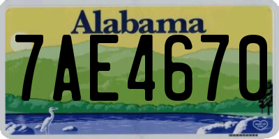 AL license plate 7AE4670