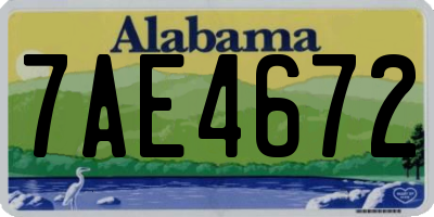 AL license plate 7AE4672