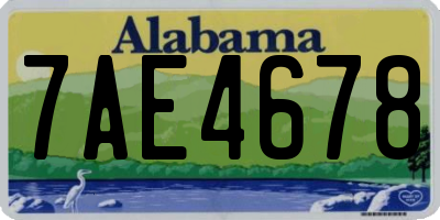 AL license plate 7AE4678
