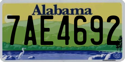AL license plate 7AE4692