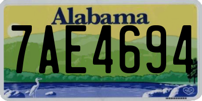 AL license plate 7AE4694
