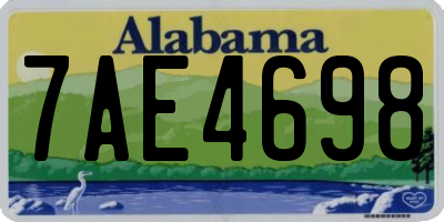AL license plate 7AE4698