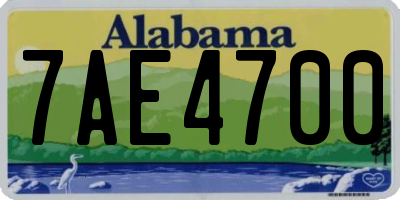 AL license plate 7AE4700