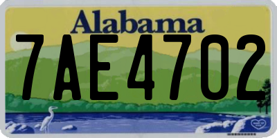 AL license plate 7AE4702