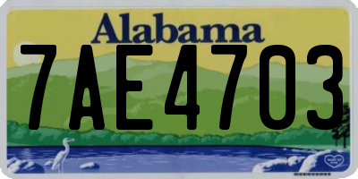 AL license plate 7AE4703