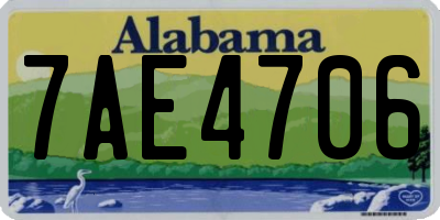 AL license plate 7AE4706