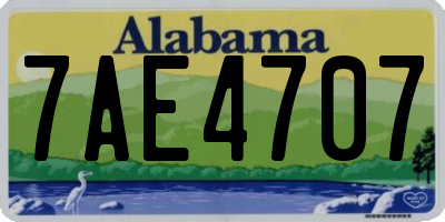 AL license plate 7AE4707