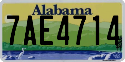 AL license plate 7AE4714