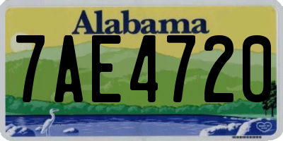 AL license plate 7AE4720