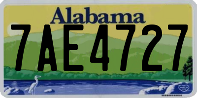 AL license plate 7AE4727