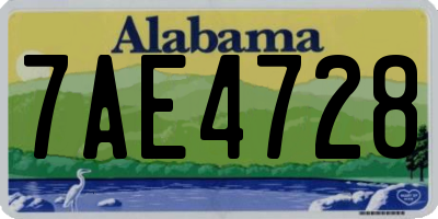 AL license plate 7AE4728