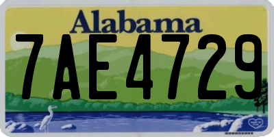 AL license plate 7AE4729