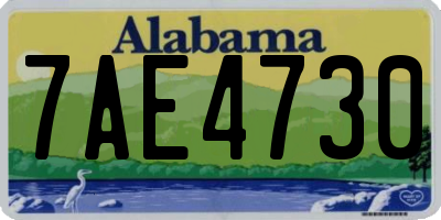 AL license plate 7AE4730