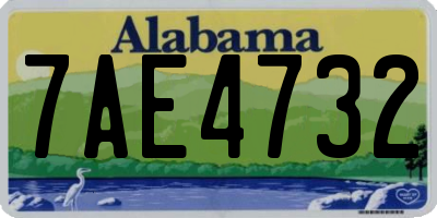 AL license plate 7AE4732