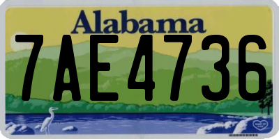 AL license plate 7AE4736