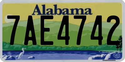 AL license plate 7AE4742