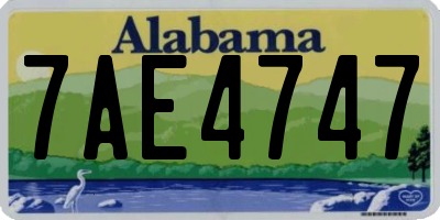 AL license plate 7AE4747