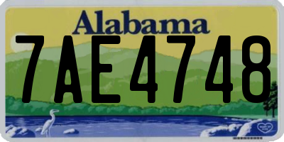 AL license plate 7AE4748