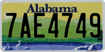 AL license plate 7AE4749