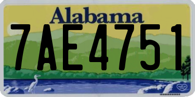 AL license plate 7AE4751