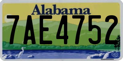 AL license plate 7AE4752