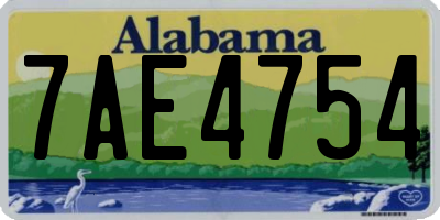 AL license plate 7AE4754