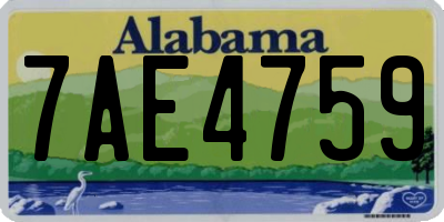 AL license plate 7AE4759