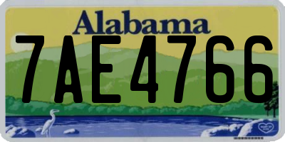 AL license plate 7AE4766