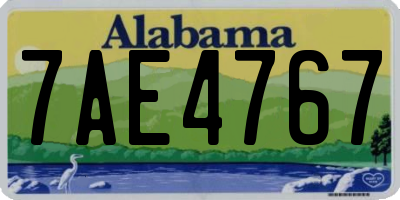 AL license plate 7AE4767