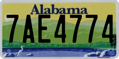 AL license plate 7AE4774