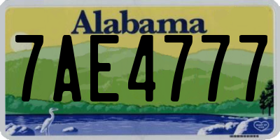 AL license plate 7AE4777