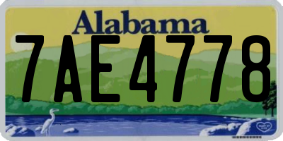 AL license plate 7AE4778