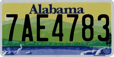 AL license plate 7AE4783