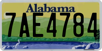 AL license plate 7AE4784