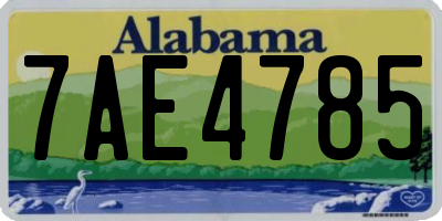 AL license plate 7AE4785