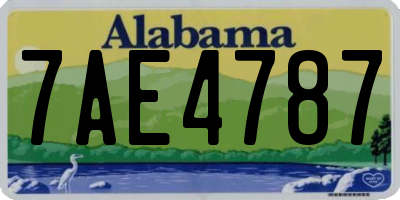 AL license plate 7AE4787