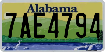 AL license plate 7AE4794