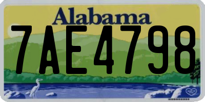 AL license plate 7AE4798