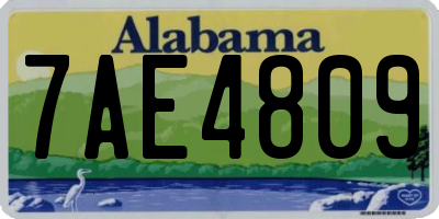 AL license plate 7AE4809