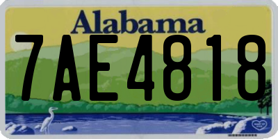 AL license plate 7AE4818