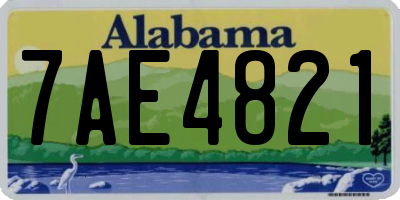 AL license plate 7AE4821