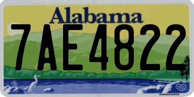 AL license plate 7AE4822