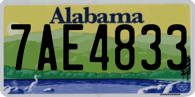 AL license plate 7AE4833