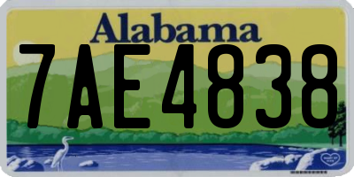 AL license plate 7AE4838
