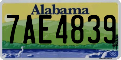 AL license plate 7AE4839